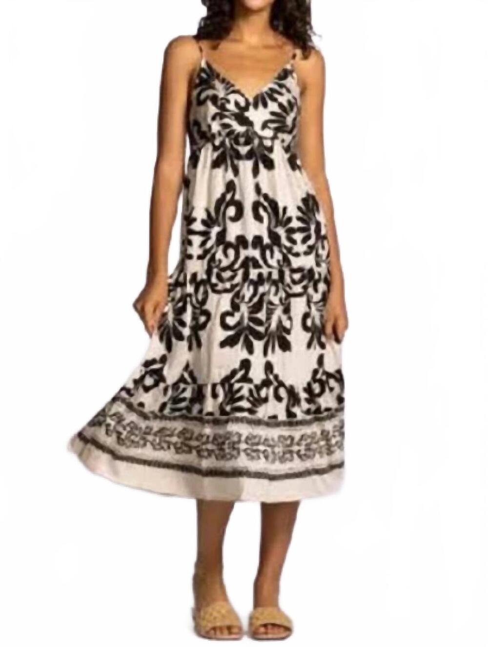 NEW PINK MARTINI archwood midi dress in beige